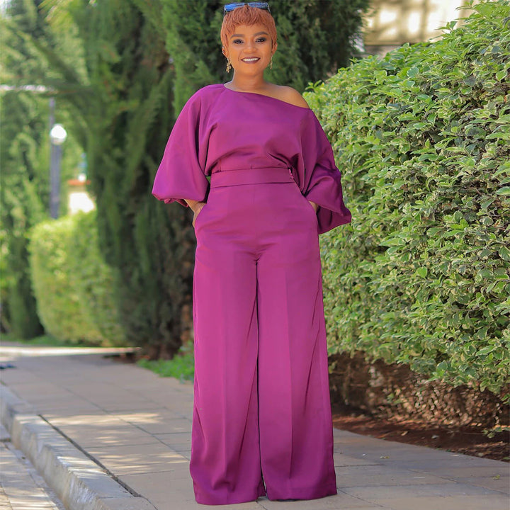 Ladies Elegant Pants with Oversized Sleeves and Wide Leg Lisslune