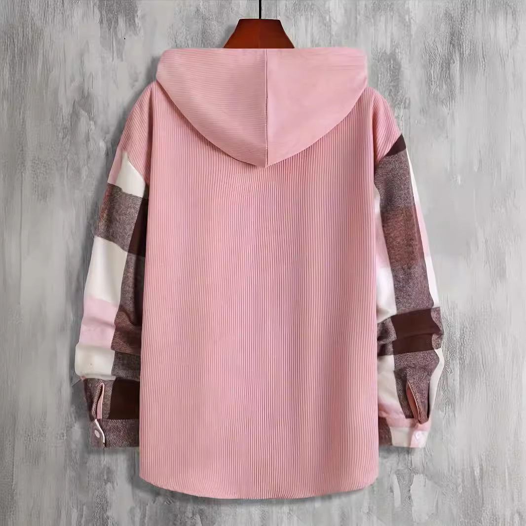 Men's flannel shirt with hood and check pattern Lisslune
