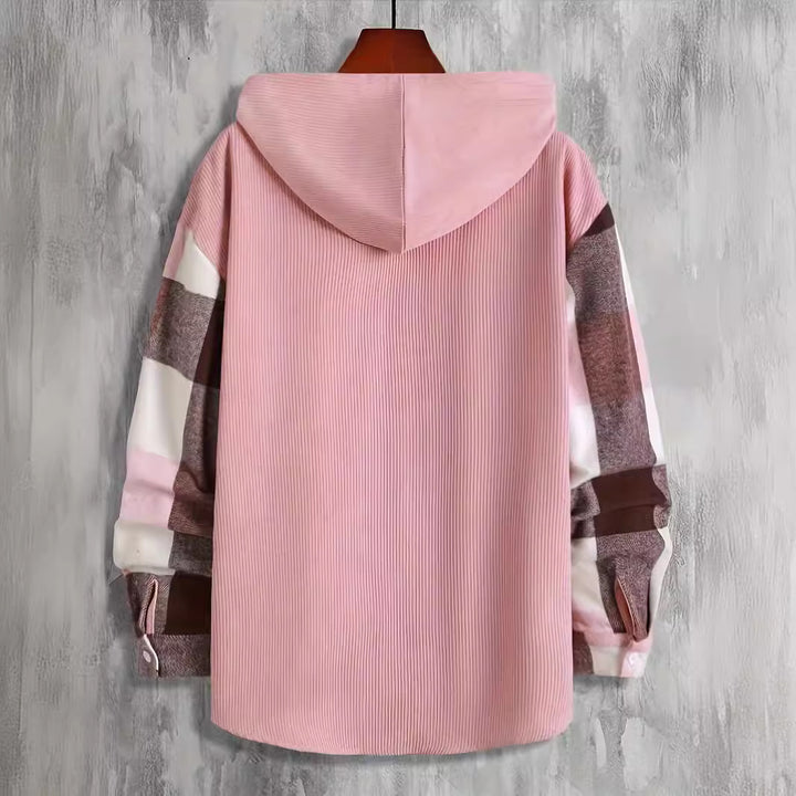 Men's flannel shirt with hood and check pattern Lisslune