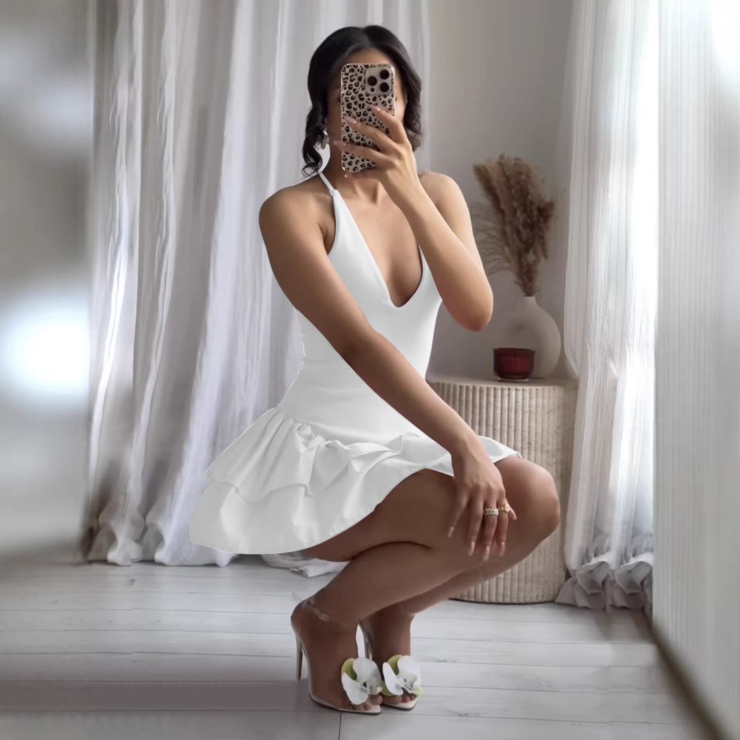 Women's Summer Mini Dress with Ruffled Trim Lisslune
