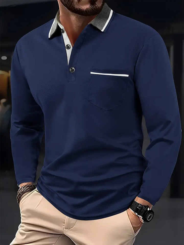 Men's polo shirt with modern color and collar contrast Lisslune