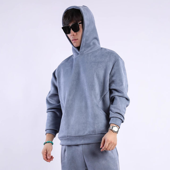Men's hooded sweatshirt made of soft fleece material with innovative details Lisslune