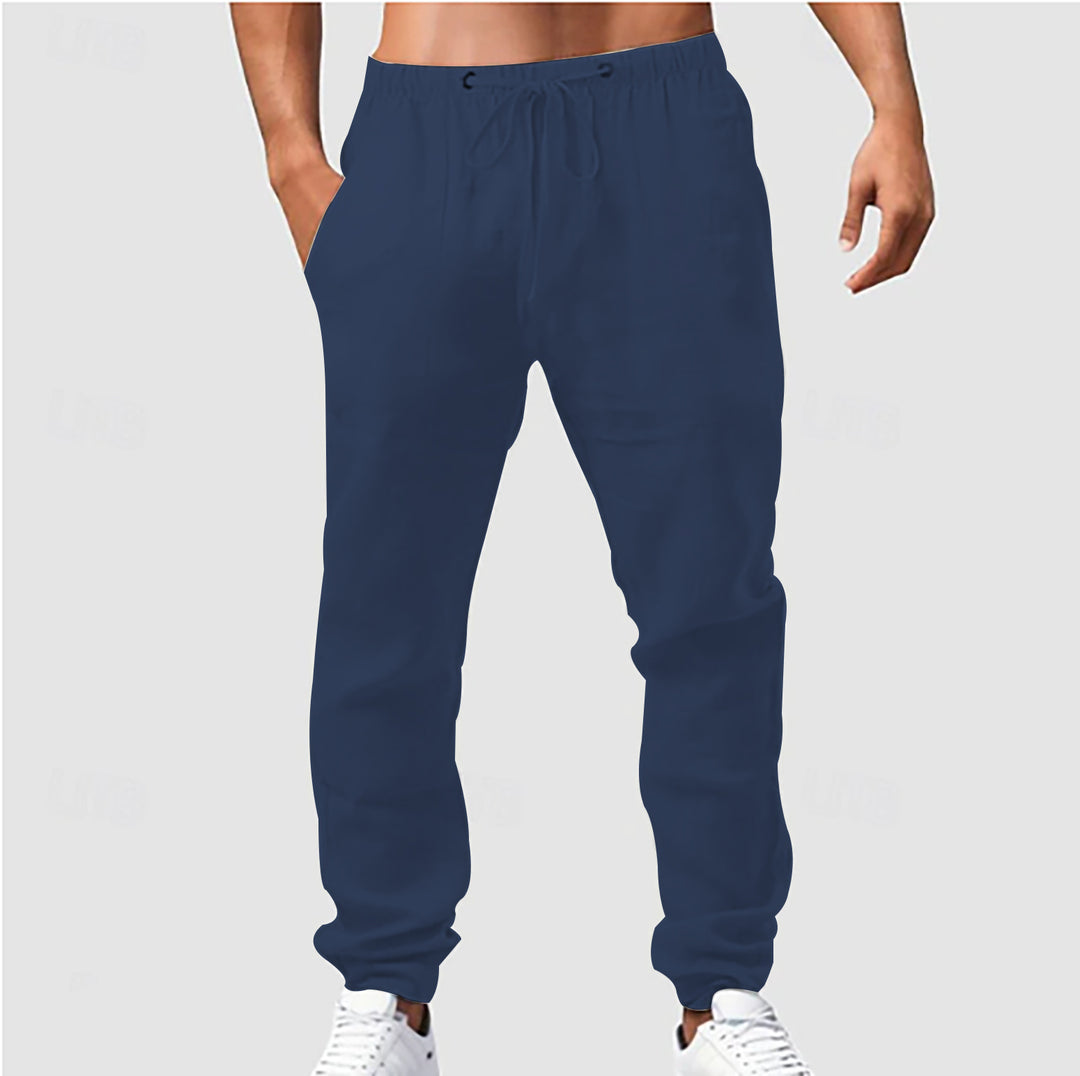 Men's Lightweight Comfort Cargo Pants with Elastic Waistband Lisslune