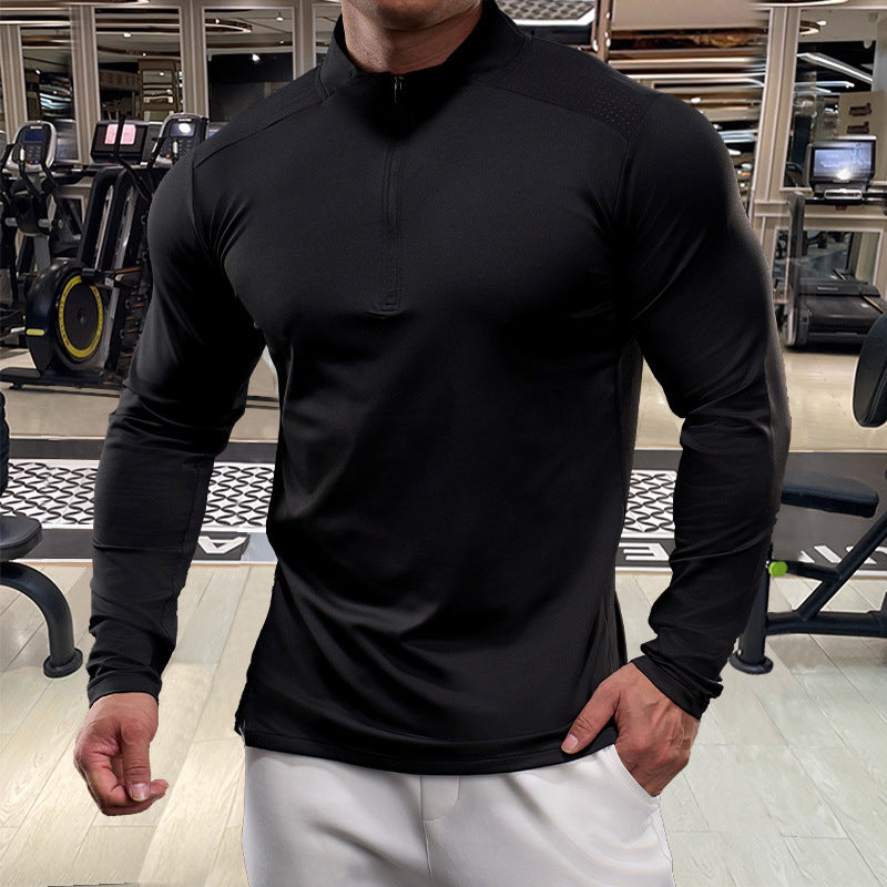 Men's Functional Thermal Long Sleeve Shirt with Zipper Lisslune