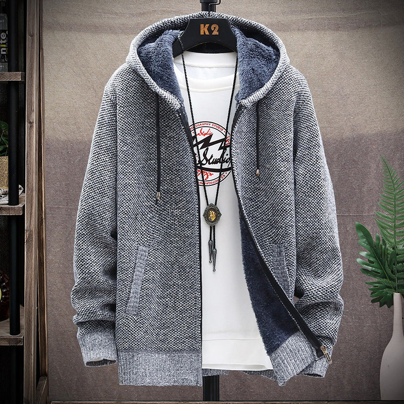 Men's casual and comfortable cardigan with fleece lining Lisslune