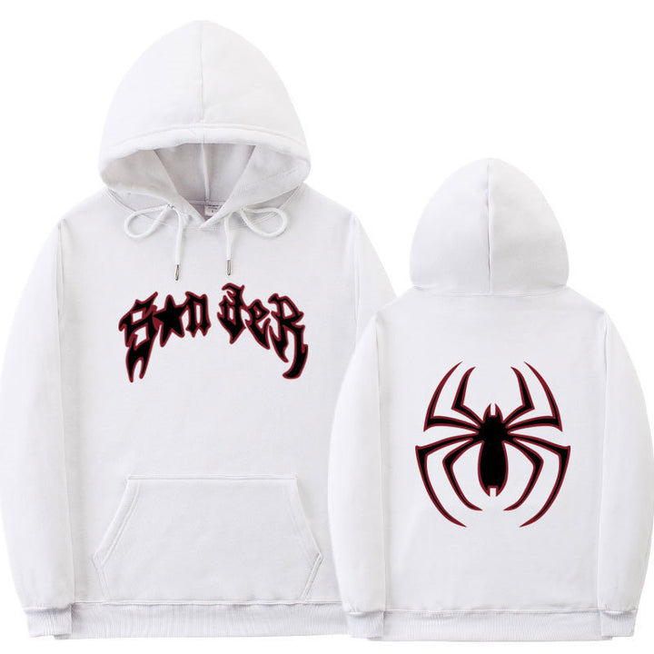 Women's hoodie with striking spider motif and coarse lettering Lisslune