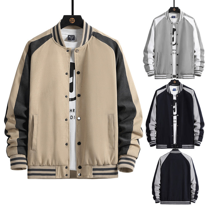 Men's Fashionable College Jacket In An Urban Style with A High-Quality Material Mix Lisslune