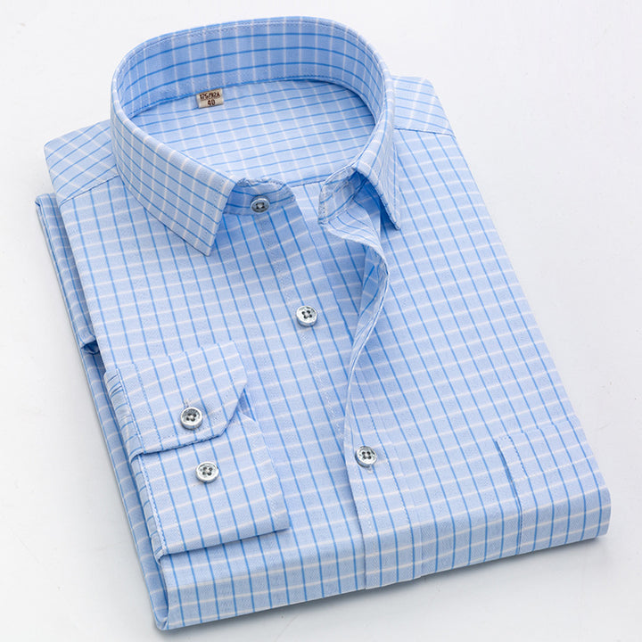 Men's Checked Shirt with Classic Cut and Modern Accents Lisslune