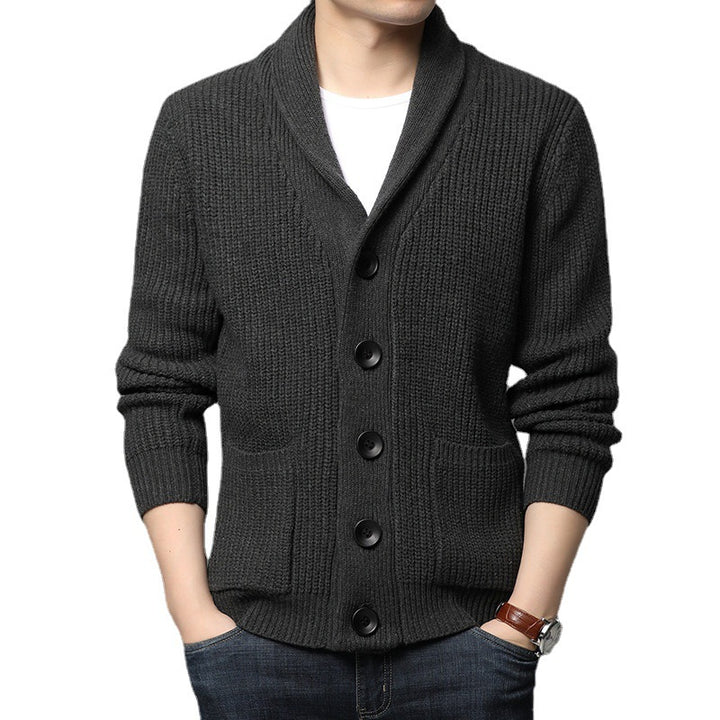 Men's cardigan with shawl collar and practical pockets Lisslune