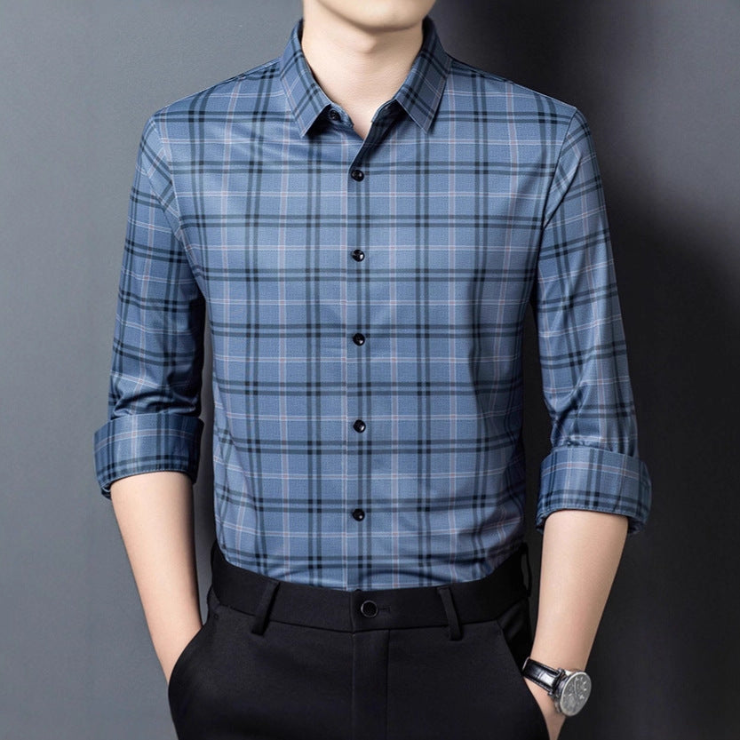 Men's checked shirt with modern accents Lisslune