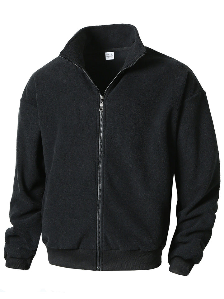 Men's fleece jacket with high collar and zipper Lisslune