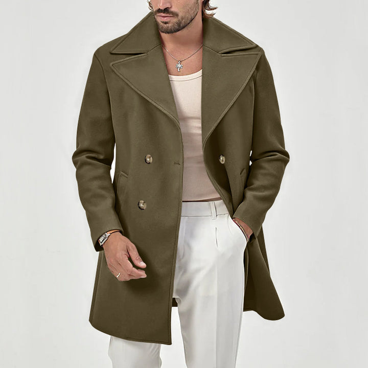 Men's fashionable double-breasted coat in classic style Lisslune
