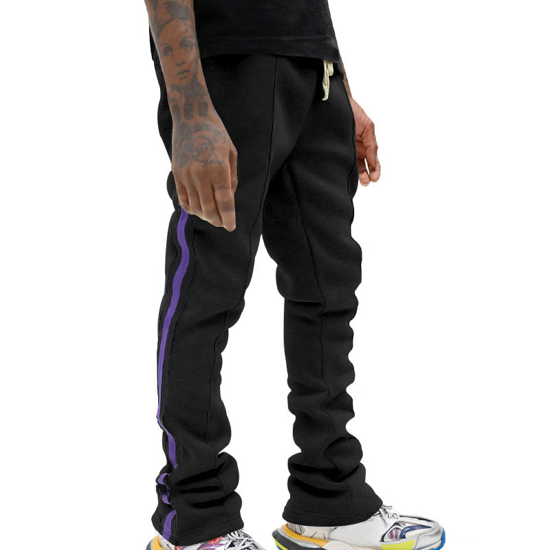 Men's sporty sweatpants with side stripes and adjustable waistband Lisslune