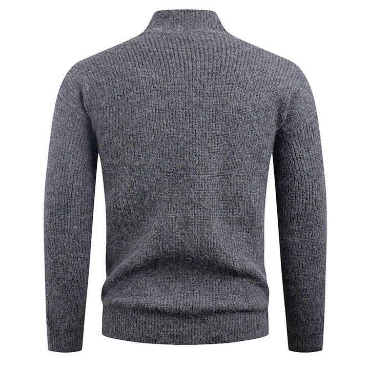 Men's knitted sweater with modern zipper and structured texture Lisslune