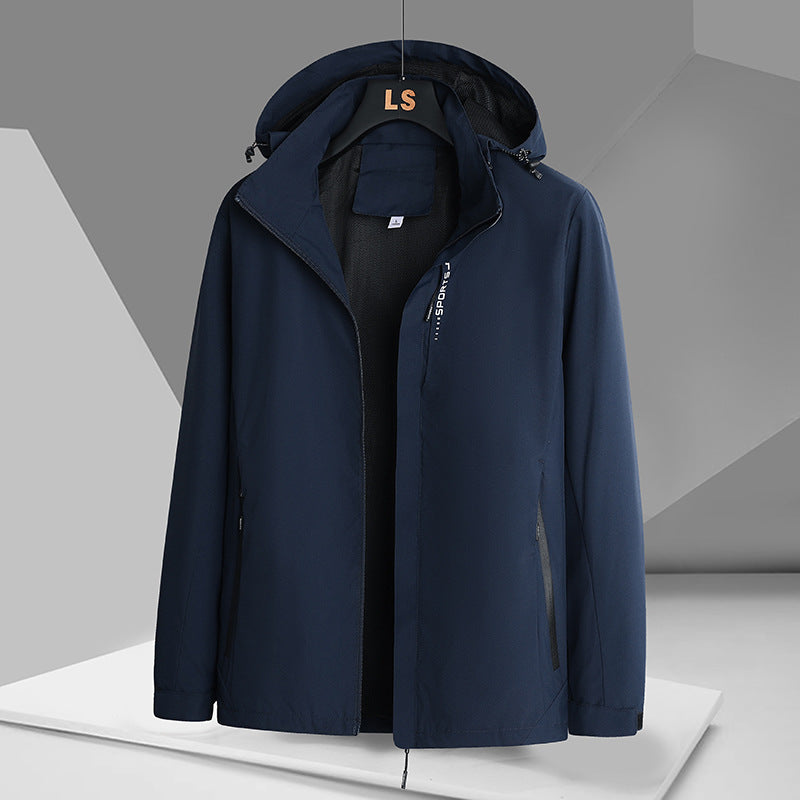 Men's sporty transitional jacket with adjustable hood and water-repellent material Lisslune