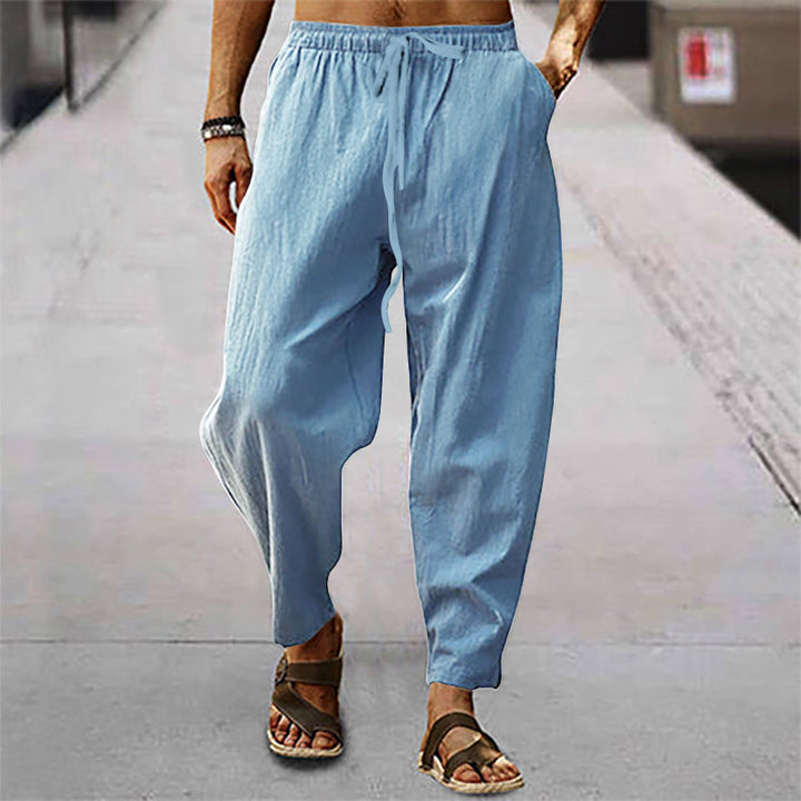 Men's lightweight and comfortable leisure pants with elastic waistband Lisslune