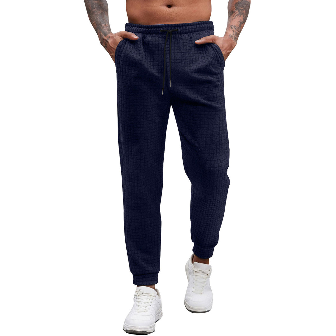 Men's Comfortable Sweatpants with Textured Design and Elastic Waistband Lisslune