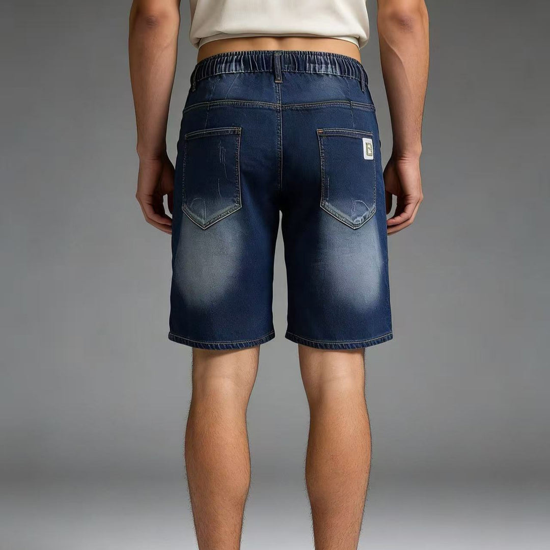 Herren bequeme Denim-Shorts mit elastischem Bund und lässigem Design Lisslune