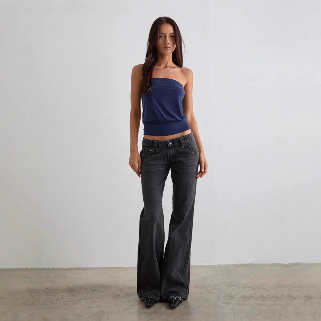 Women's bootcut jeans with a high waist and trendy cut Lisslune