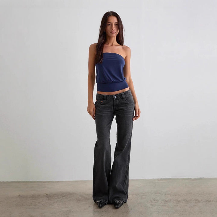 Women's bootcut jeans with a high waist and trendy cut Lisslune