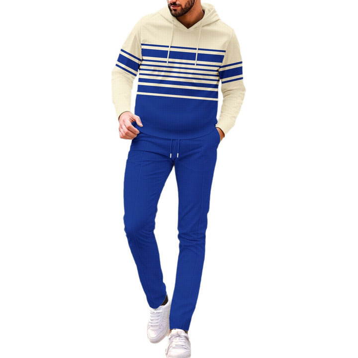Men's Sporty Hoodie with Textured Design and Fashionable Stripes Lisslune