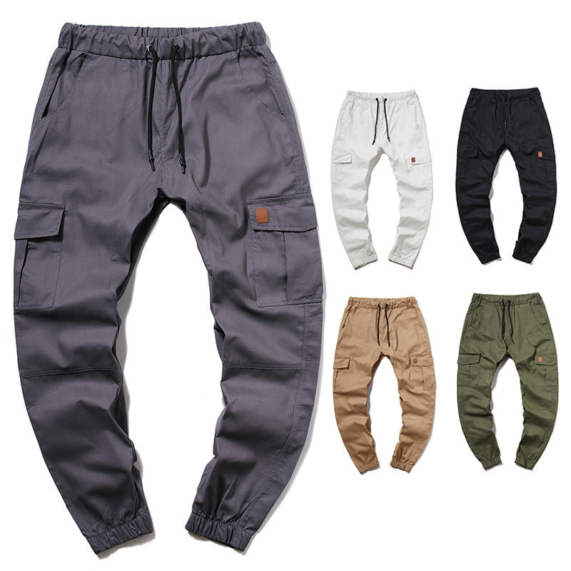 Men's cargo pants with elastic waistband and practical side pockets Lisslune