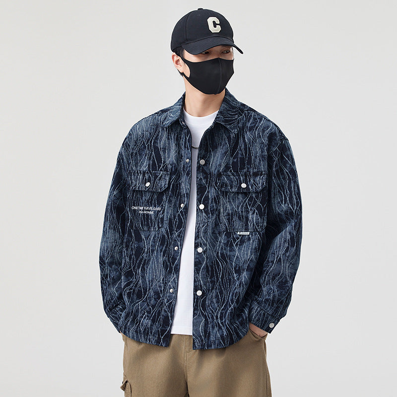 Men's Denim Overshirt Jacket with Unique Design Lisslune