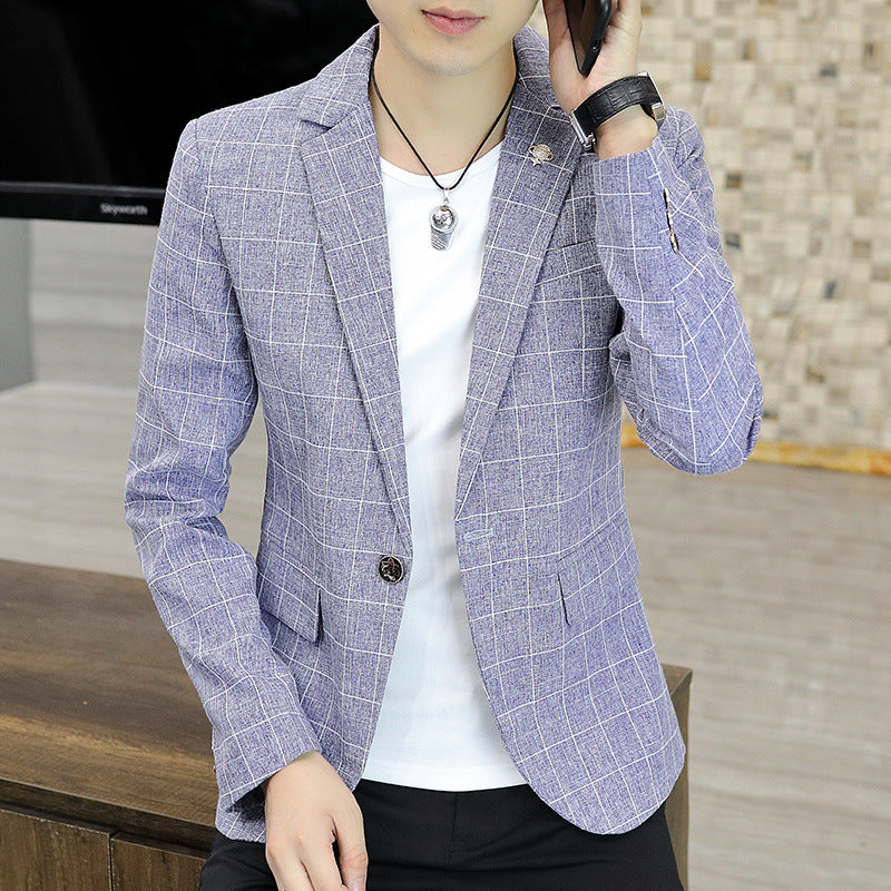 Men's fashionable check blazer Lisslune