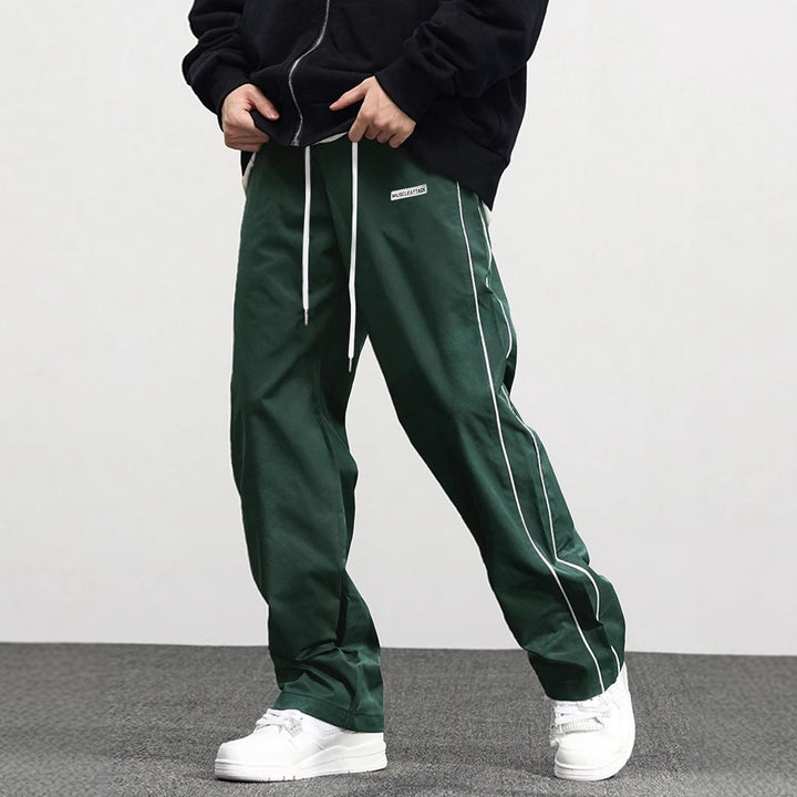 Men's High-Quality Casual Pants with Adjustable Waistband and Side Stripes Lisslune
