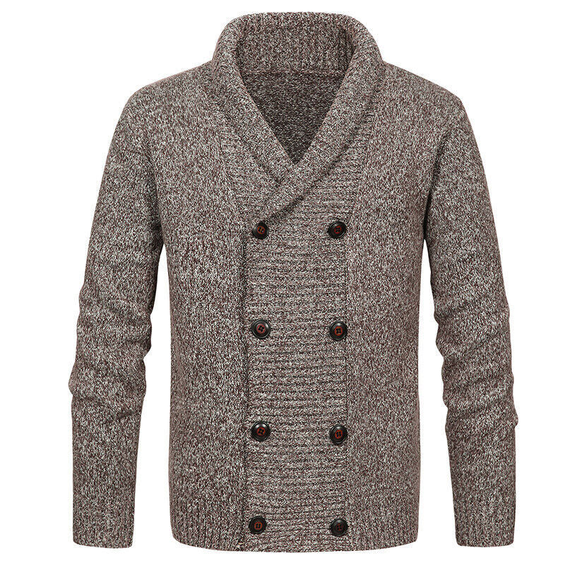 Men's cardigan with modern shawl collar and decorative buttons Lisslune