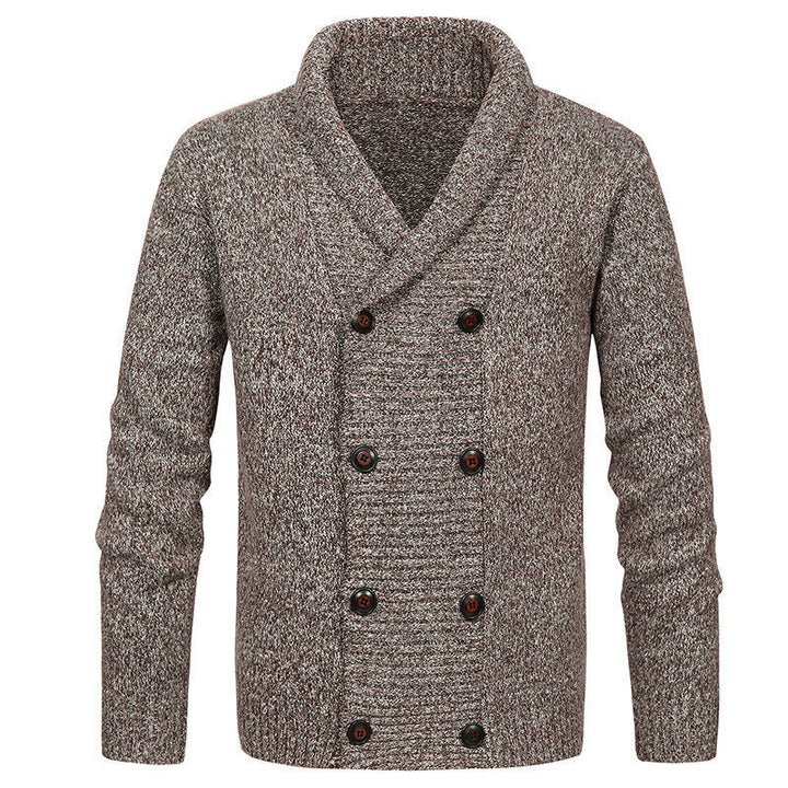 Men's cardigan with modern shawl collar and decorative buttons Lisslune