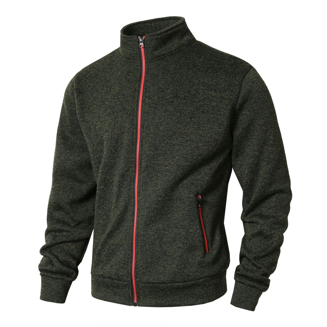 Men's fleece jacket with high collar and zipper Lisslune