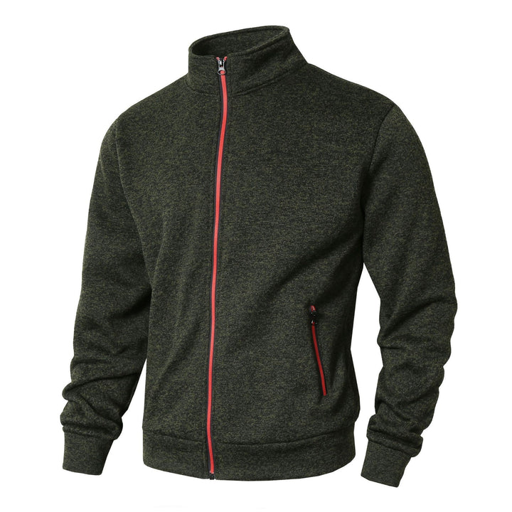 Men's fleece jacket with high collar and zipper Lisslune