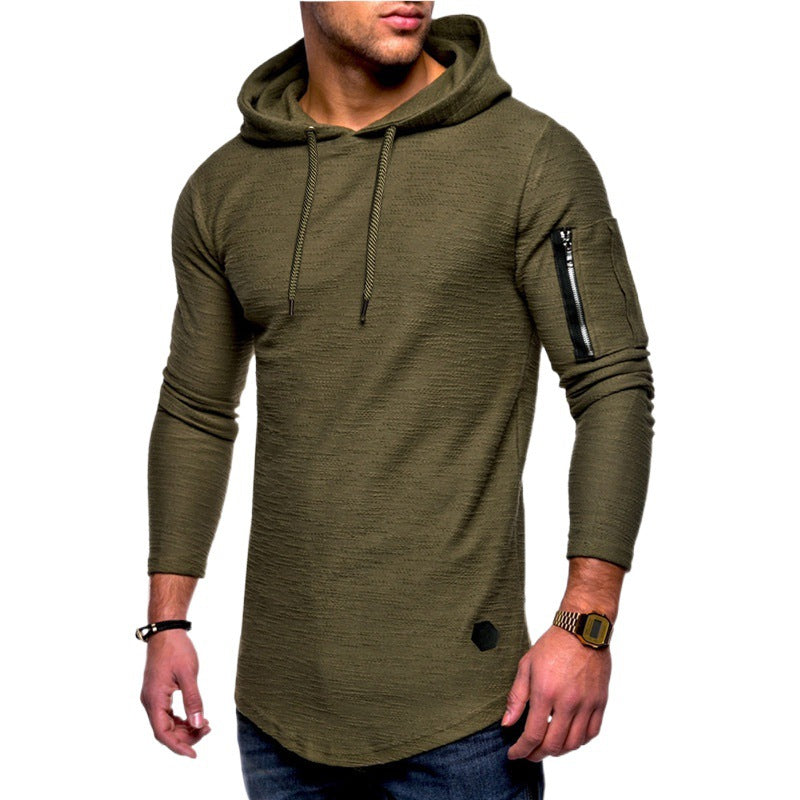 Men's hooded sweatshirt with asymmetric cut and zip pocket Lisslune