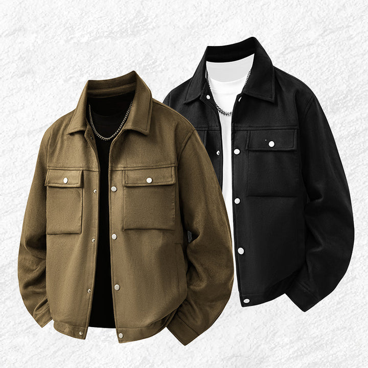 Men's fashionable casual jacket with practical pockets and classic collar Lisslune