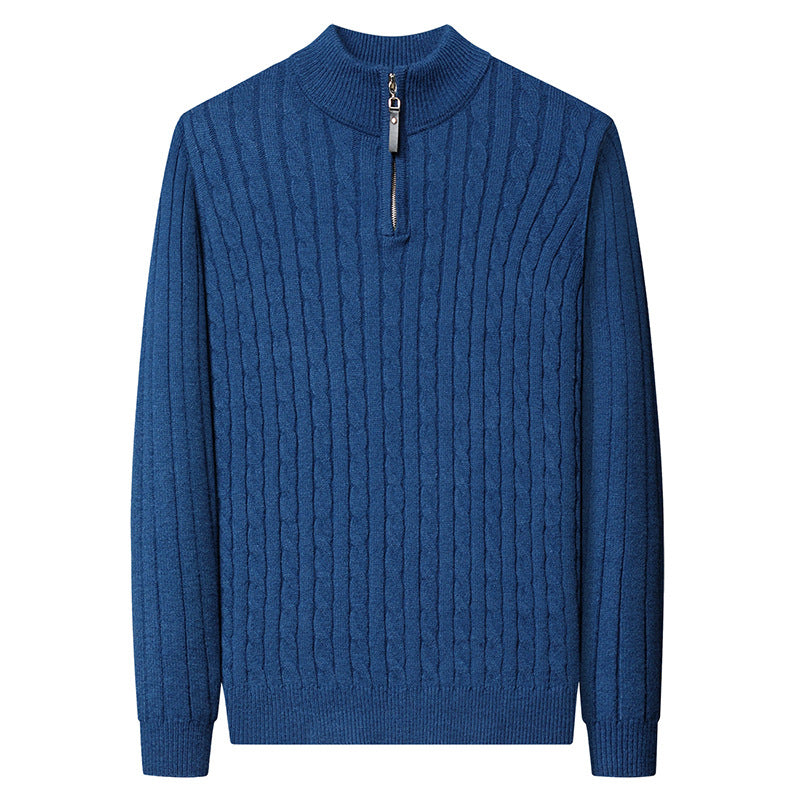 Men's High-Quality Knit Sweater with Modern Zipper and Detailed Texture Lisslune
