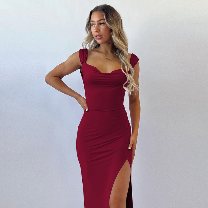 Damen Elegantes Wickelkleid mit hohem Schlitz und figurformendem Schnitt Lisslune