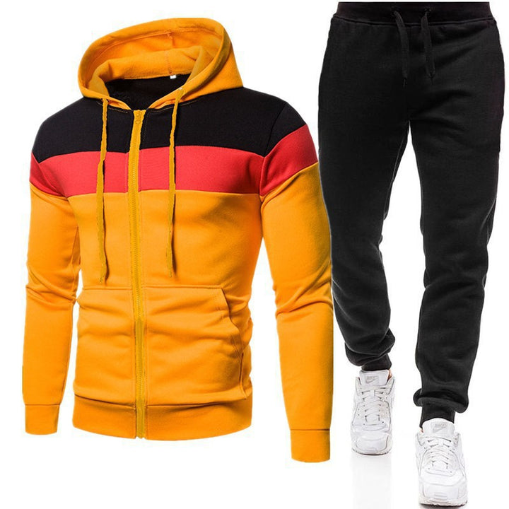 Men's sporty hoodie and jogging suit with contrast stripes Lisslune