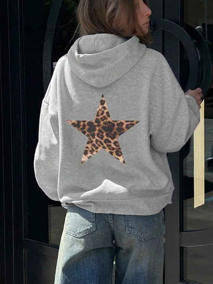 Women’s Hoodie with Eye-Catching Leopard Star Design Lisslune