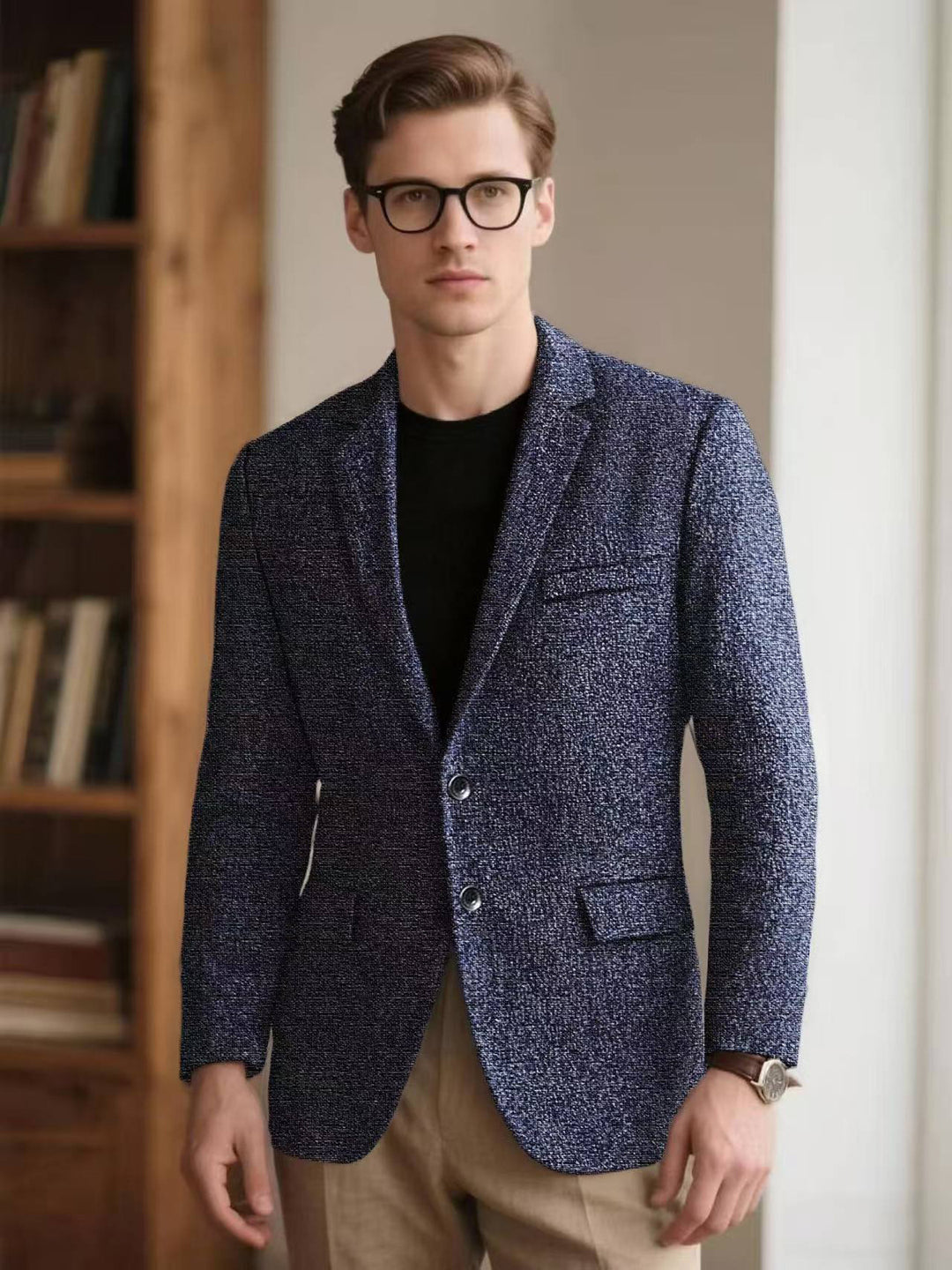 Men's Smart-Casual Blazer with Textured Fabric Lisslune