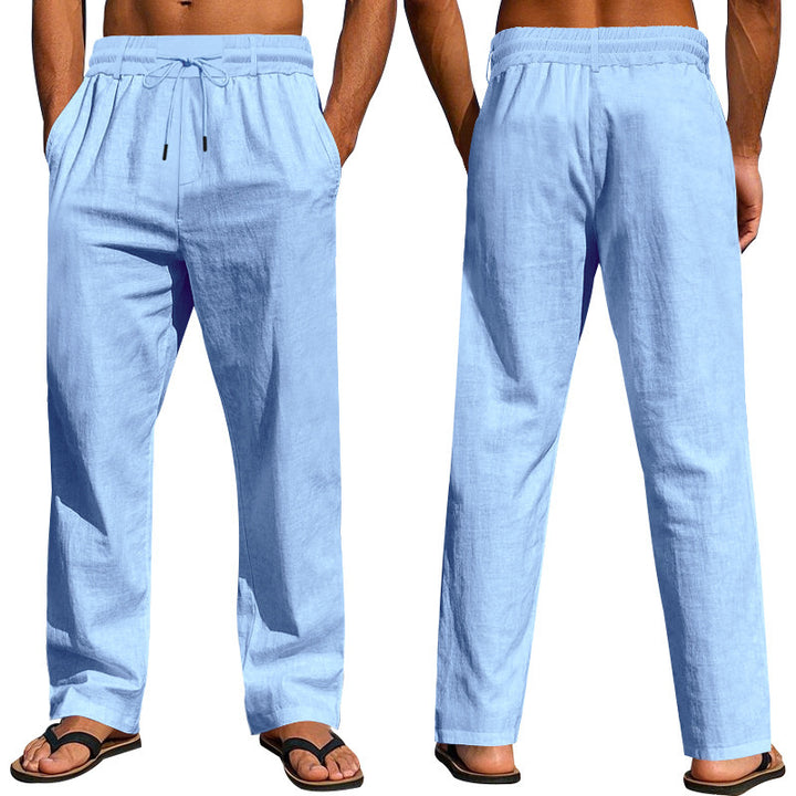 Men's leisure pants with elastic waistband and practical side pockets Lisslune