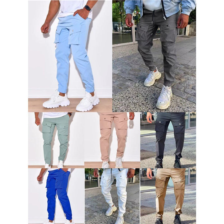 Men's cargo pants with many pockets and elastic cuffs Lisslune