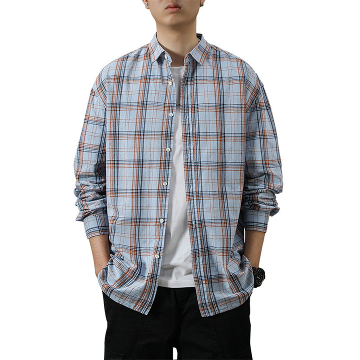 Men's Casual Long Sleeve Shirt Made of Breathable Cotton Lisslune