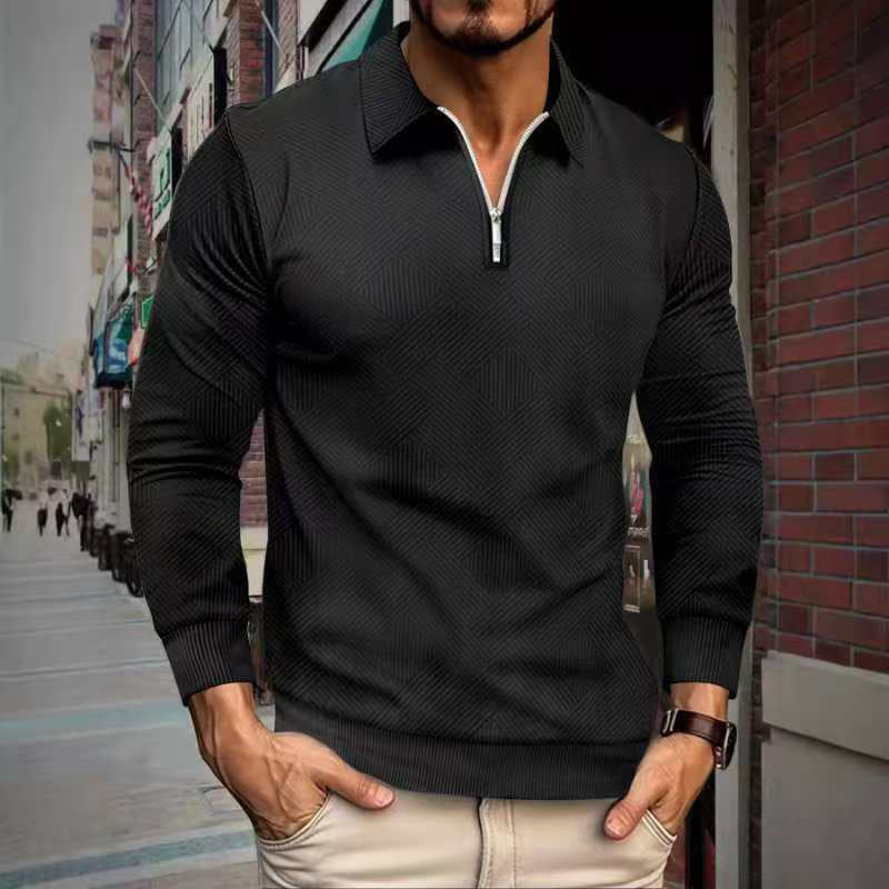 Men's fleece pullover with high collar and innovative structure design Lisslune