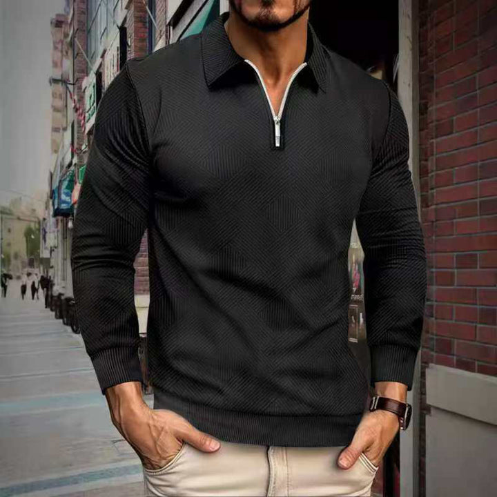 Men's fleece pullover with high collar and innovative structure design Lisslune