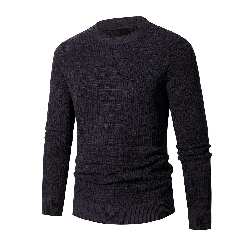 Men's stylish knitted sweater with unique textured design Lisslune