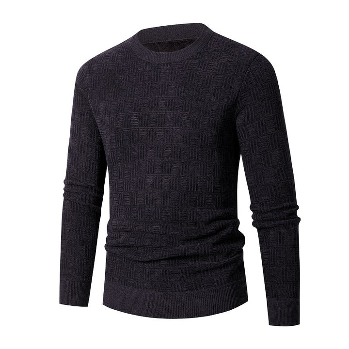 Men's stylish knitted sweater with unique textured design Lisslune