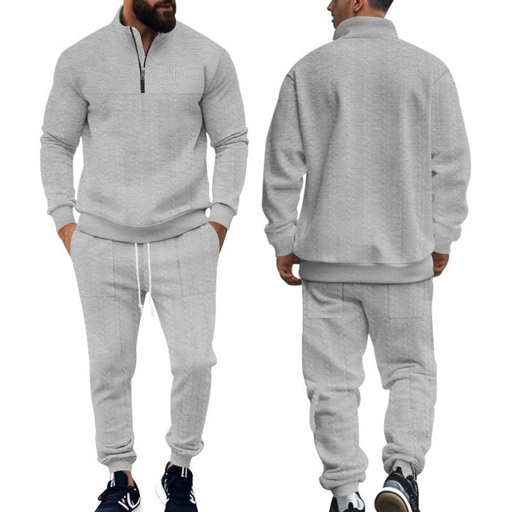 Men's sporty leisure set made of breathable material with textured design Lisslune