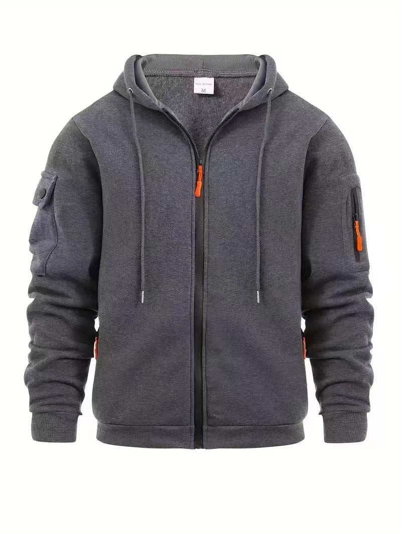 Men's functional hoodie jacket with practical zip pockets Lisslune