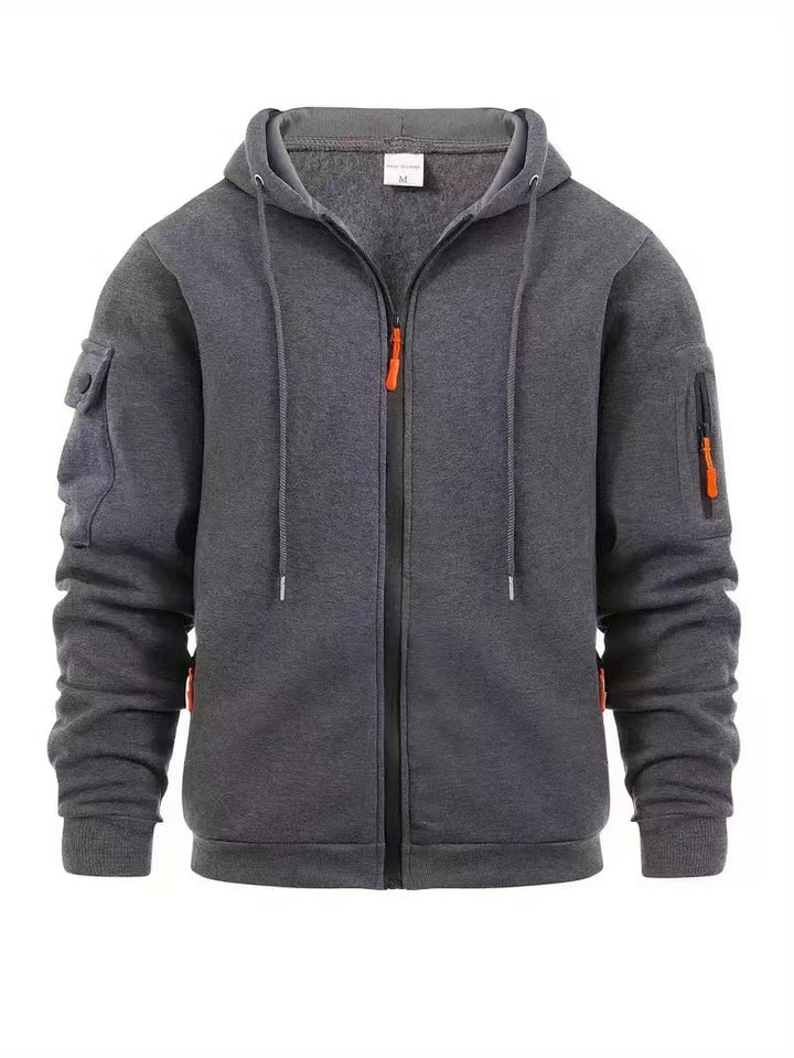 Men's functional hoodie jacket with practical zip pockets Lisslune